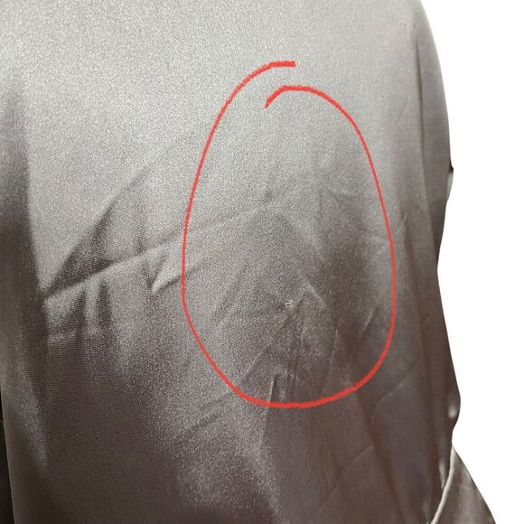 ZARA Satin Faux Wrap Mini Dress Charcoal Grey A-Line Women’s Size Large - Picture 11 of 13